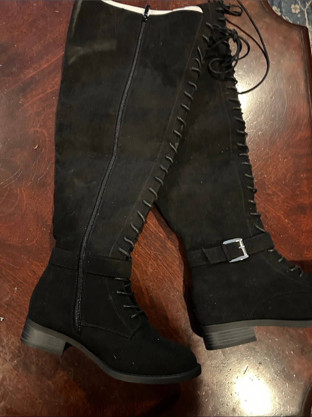 torrid Black Over-the-Knee Lace-Up Suede Boots